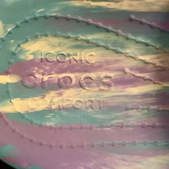 Crocs Classic Marbled Sandal Unisex M8 W10 White/Oxygen 207701-1FK - Picture 5 of 6